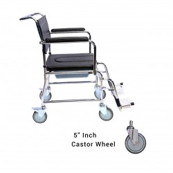 5 Inch Caster Wheel Commode Wheelchair