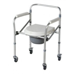 Aluminium Height Adjustable Commode Chair with Wheels Aluminium Height Adjustable Commode Chair with Wheels