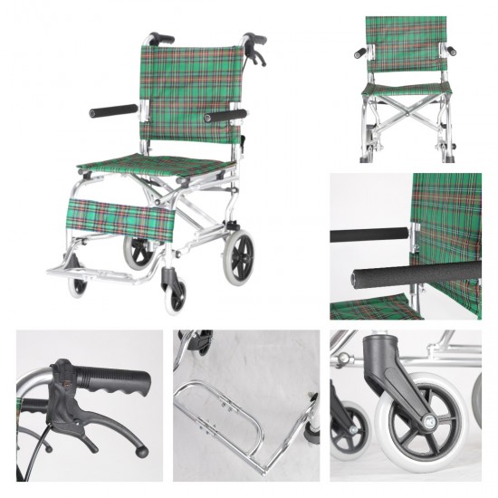 Ultra Lightweight Compact Folding Transit Wheelchair with Traveling Bag