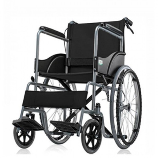 Basic Premium Wheel Chair Chrome Polished-Black