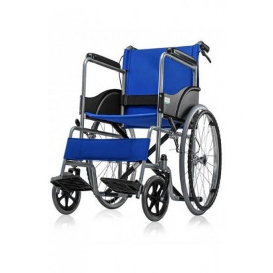 Basic Premium Wheel Chair Chrome Polished-Blue