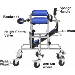 Children Standing Walker Multi-Functional Folding Paralytic Rehabilitation Lower Limb Training Stangding Walker, Standard Walker for Handicap & Disabled Kid's