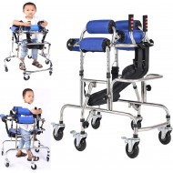 Children Standing Walker Multi-Functional Folding Paralytic Rehabilitation Lower Limb Training Stangding Walker, Standard Walker for Handicap & Disabled Kid's