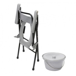 Folding Commode Chair With Cut Seat