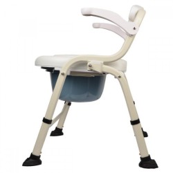 Deluxe Commode Shower Chair with Armrest (Soft Cushion) Deluxe Commode Shower Chair with Armrest (Soft Cushion)