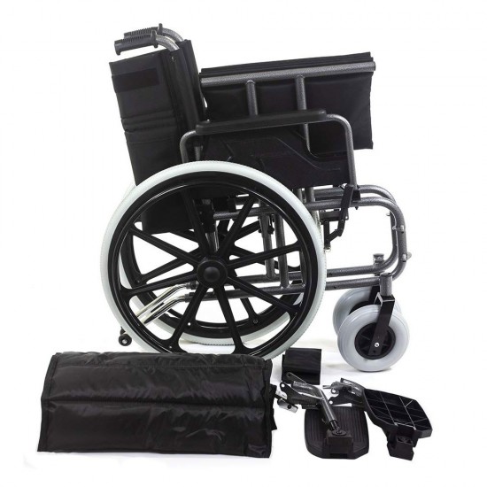 Deluxe Heavy Duty Premium Foldable Wheelchair Ideal for Heavy Patients