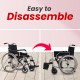 Evox WC 101M Lightweight Foldable Aluminium Wheelchair with Flip-Up Armrest Detachable Footrest & Removable Big Wheels