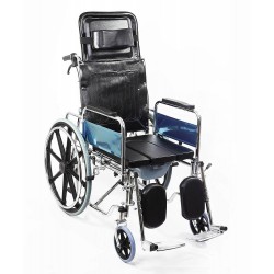 Foldable Recliner Wheelchair with Soft U-Cut Commode Seat Foldable Recliner Wheelchair with Soft U-Cut Commode Seat