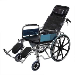 Foldable Recliner Wheelchair with Soft U-Cut Commode Seat Foldable Recliner Wheelchair with Soft U-Cut Commode Seat