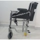 Mobility Kart Foldable U Cut Commode Wheelchair with Flip-up Armrest & Detachable Footrest 