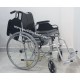 Mobility Kart Foldable U Cut Commode Wheelchair with Flip-up Armrest & Detachable Footrest 