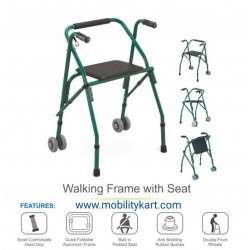 Folding Comfort Walker With Seat & Dual Front Wheels Folding Comfort Walker With Seat & Dual Front Wheels