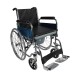 Folding Commode Wheelchair with Flip-up Armrest & Detachable Footrest
