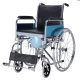 Folding Commode Wheelchair with Flip-up Armrest & Detachable Footrest