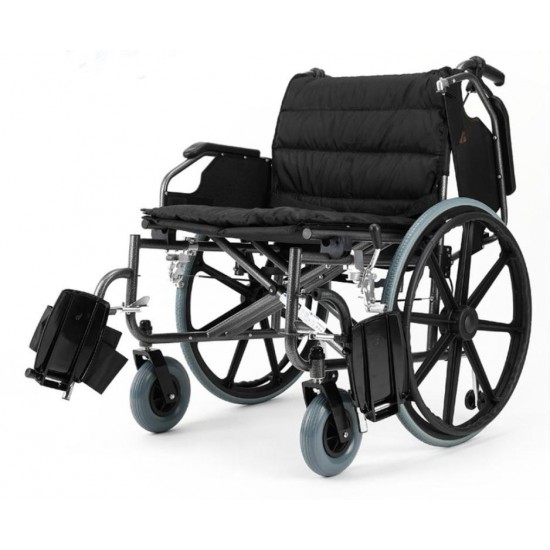 Heavy Duty Bariatric Wheelchair 24 Inch Seat with Detachable Armrest & Footrest
