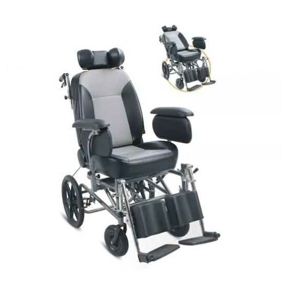High Back Reclining Wheelchair with Comfortable Tilting Seat
