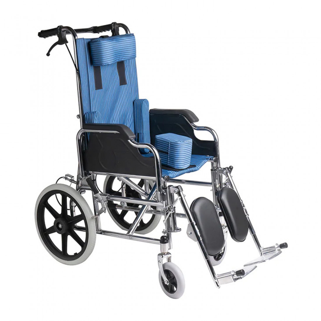 High Back Reclining Wheelchair Lightweight Folding with Headrest