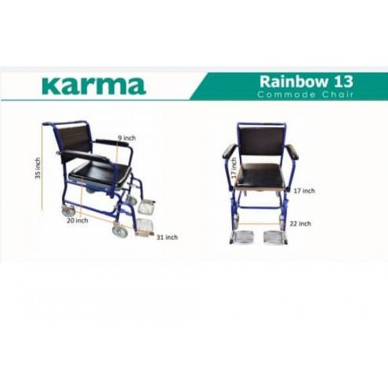 Karma Rainbow 13 MS-AR FR Shower Commode Chair Karma Rainbow 13 MS-AR FR Shower Commode Chair