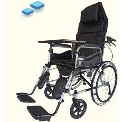 Karma Ryder 8 MWC-CR Reclining Commode Wheelchair with Table Tray Karma Ryder 8 MWC-CR Reclining Commode Wheelchair with Table Tray