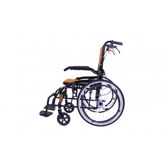 Light Weight Compact Foldable Wheelchair with Flip-up Armrest & Footrest