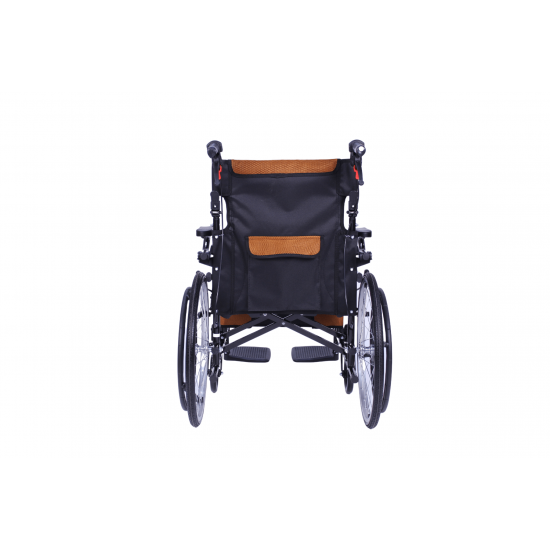 Light Weight Compact Foldable Wheelchair with Flip-up Armrest & Footrest