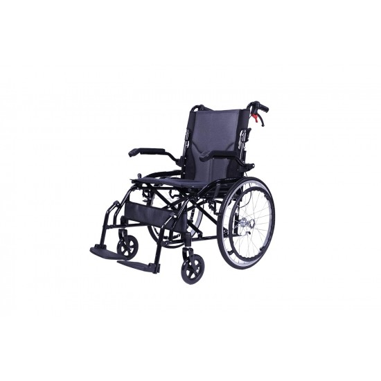 Light Weight Compact Foldable Wheelchair with Flip-up Armrest & Footrest