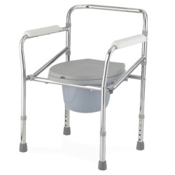 Lightweight Aluminium Folding Height Adjustable Commode Stool