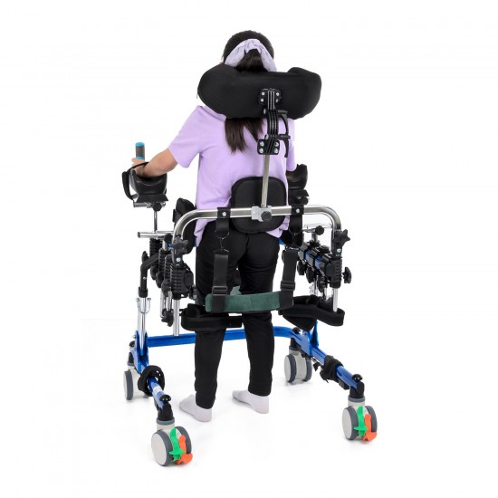 Multifunction Adjustable CP Walker with Seat Headrest and Leg Support Belt