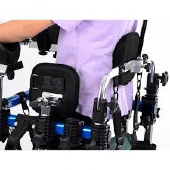 Multifunction Adjustable CP Walker with Seat Headrest and Leg Support Belt