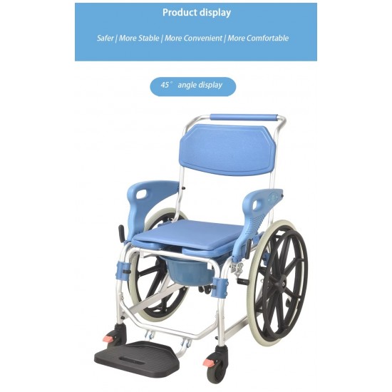 Multipurpose 3 in 1 Self Propelled Rolling Bathroom Wheelchair