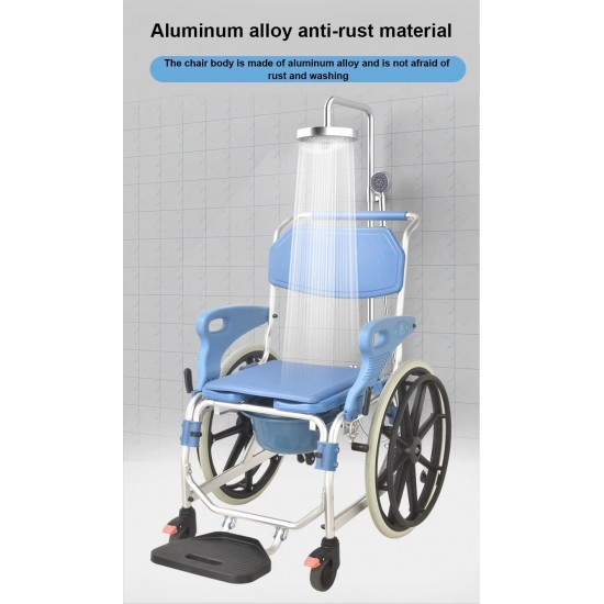 Multipurpose 3 in 1 Self Propelled Rolling Bathroom Wheelchair
