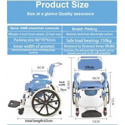 Multipurpose 3 in 1 Self Propelled Rolling Bathroom Wheelchair