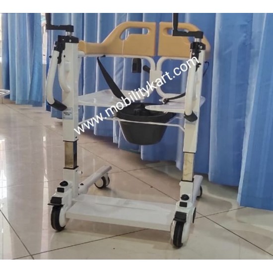 Mobility Kart Fast Assemble Patient Lift & Transfer Chair For Bedridden Patient Weight Capacity 150 KG 