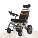 Recliner Backrest Ultralight Foldable Power Wheelchair with Electromagnetic Brake Indicator Light & Headrest