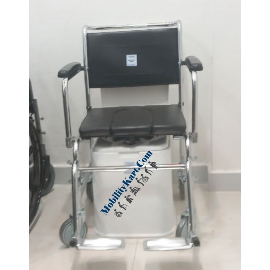 Rolling Shower Commode Chair with Wheels