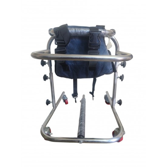 Mobility Kart Stainless Steel SS Bloom Walker Adjustable Height with Wheels for CP Child