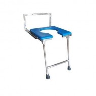 Mobility Kart Stainless Steel Wall Mounted Commode Stool  Mobility Kart Stainless Steel Wall Mounted Commode Stool