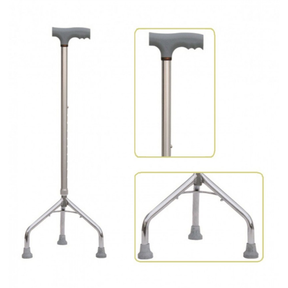 Height Adjustable Tripod Walking Stick