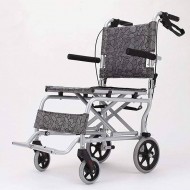 Ultra Lightweight Compact Folding Transit Wheelchair with Traveling Bag Grey 