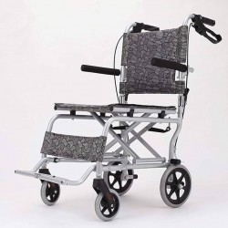 Ultra Lightweight Compact Folding Transit Wheelchair with Traveling Bag Grey  Ultra Lightweight Compact Folding Transit Wheelchair with Traveling Bag Grey