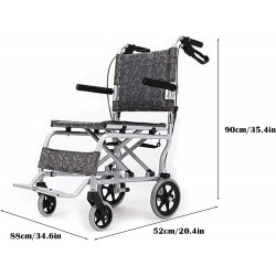Ultra Lightweight Compact Folding Transit Wheelchair with Traveling Bag Grey  Ultra Lightweight Compact Folding Transit Wheelchair with Traveling Bag Grey