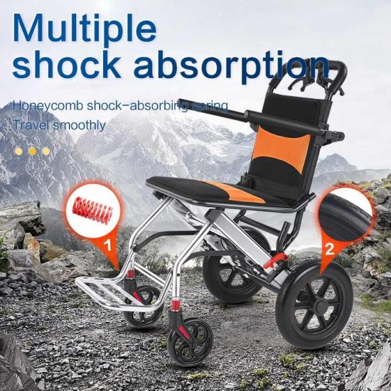 Ultra Lightweight Compact Folding Transit Wheelchair with Traveling Handle Ultra Lightweight Compact Folding Transit Wheelchair with Traveling Handle