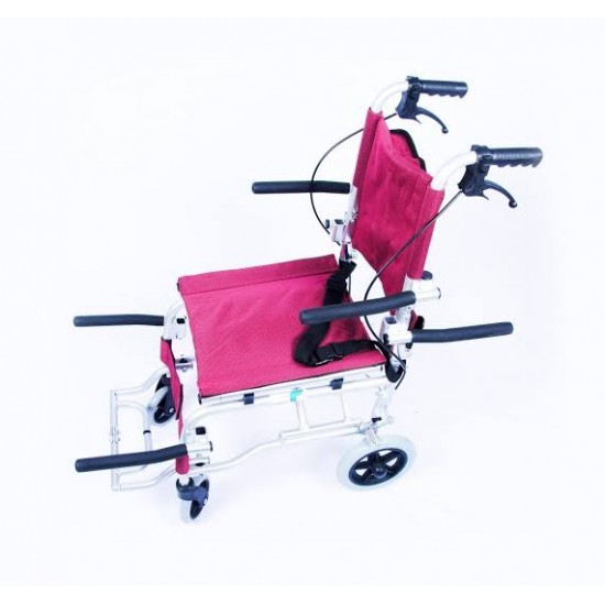 Ultralight Compact Foldable Travel Wheelchair with Lifting Rod