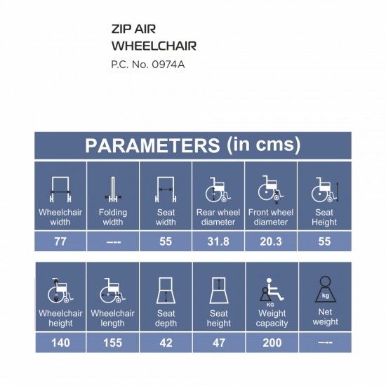 Vissco Zip Lite with Double Battery Power Wheelchair