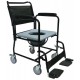 Wheeled Commode Chair with Flip-Down Armrest & Detachable Footrest Wheeled Commode Chair with Flip-Down Armrest & Detachable Footrest