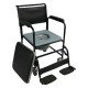 Wheeled Commode Chair with Flip-Down Armrest & Detachable Footrest Wheeled Commode Chair with Flip-Down Armrest & Detachable Footrest
