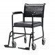 Wheeled Commode Chair with Flip-Down Armrest & Detachable Footrest Wheeled Commode Chair with Flip-Down Armrest & Detachable Footrest