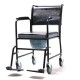 Wheeled Commode Chair with Flip-Down Armrest & Detachable Footrest Wheeled Commode Chair with Flip-Down Armrest & Detachable Footrest