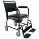Wheeled Commode Chair with Flip-Down Armrest & Detachable Footrest Wheeled Commode Chair with Flip-Down Armrest & Detachable Footrest